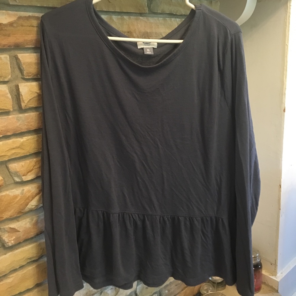 Blue Peplum Blouse